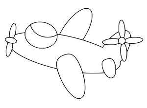 Página para Colorir Avião Básico