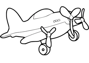 Página para Colorir Avião Fofo com Hélice