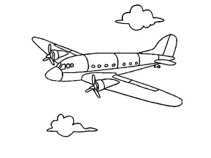 Página para Colorir Página de colorir de avião com hélice voadora