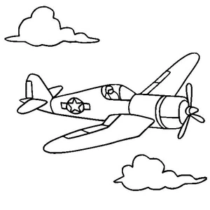 Página para Colorir Página para Colorir Avião de Hélice Grátis
