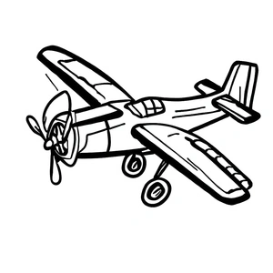 Página para Colorir Imprimir Foto do Avião de Hélice
