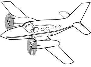 Página para Colorir de Avião com Hélice para Imprimir
