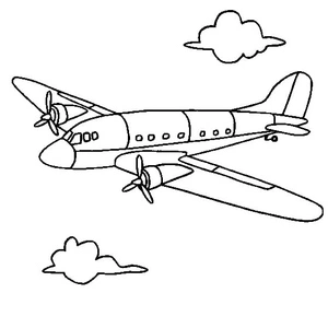 Página para Colorir Página para Colorir de Avião com Hélice para Imprimir
