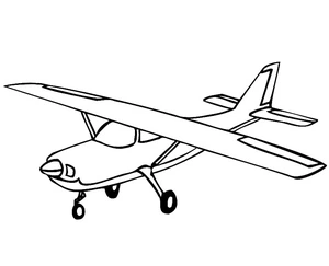 Página para Colorir Página para Colorir de Avião de Hélice para Imprimir