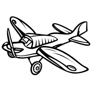 Página para Colorir Página para Colorir de Avião com Hélice