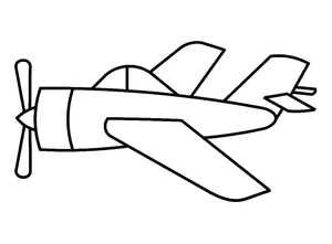 Página para Colorir Ilustração Simples de Avião