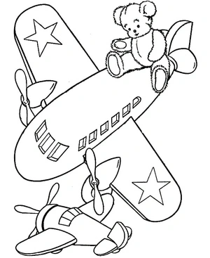 Página para Colorir Avião de Brinquedo com Hélice