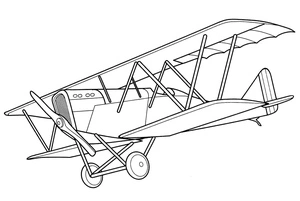 Página para Colorir Aeronaves Vintage com Hélice