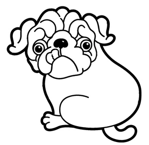 Página para Colorir Um Pug Cômico
