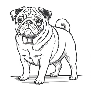 Página de Colorir Grátis de Pug