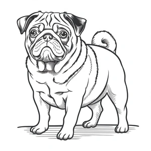 Página para Colorir Página de Colorir Grátis de Pug