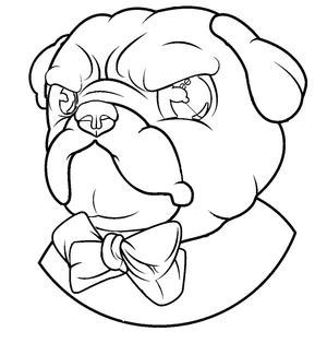 Página para Colorir Pug Furioso