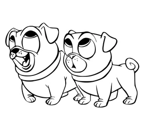 Página para Colorir Bingo e Rolly de Puppy Dog Pals da Disney Junior