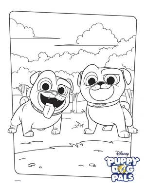 Página para Colorir Bingo e Rolly de 