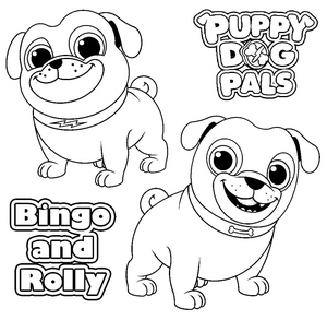 Página para Colorir de Bingo e Rolly para Imprimir