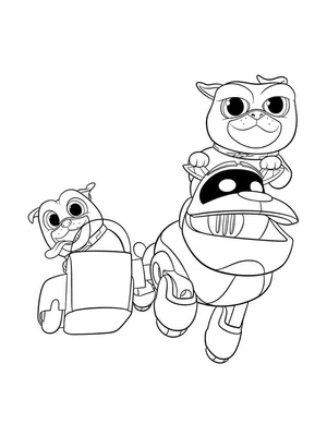 Página para Colorir Página para Colorir Imprimível de Puppy Dog Pals