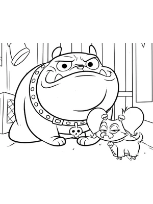 Página para Colorir Rufus e Cupcake de Puppy Dog Pals - Página para Colorir