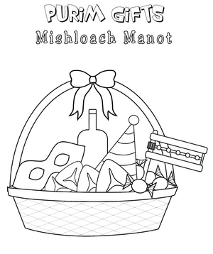 Página para Colorir Presentes para Purim