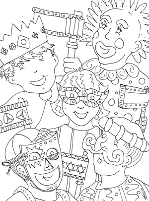 Página de Colorir de Purim para Crianças