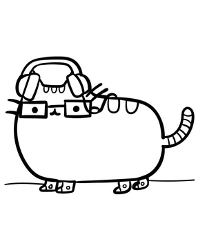 Página para Colorir Pusheen Inteligente