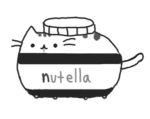 Pusheen curtindo Nutella