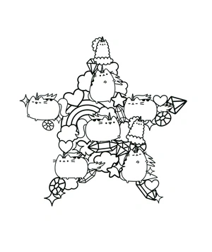 Página para Colorir Estrela Pusheen