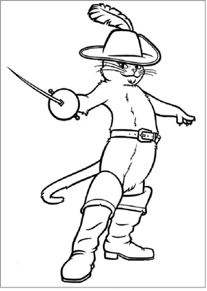 Página para Colorir Felino Corajoso de Calçados