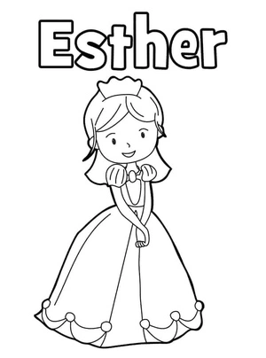 Página para Colorir Adorável Rainha Esther