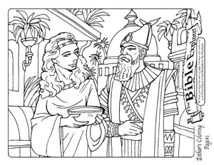 Página para Colorir Esther e o Rei Xerxes