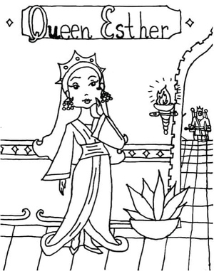 Página para Colorir Esther, a Rainha
