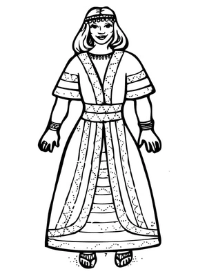 Página para Colorir Esther, a Rainha da Bíblia