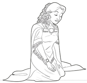 Página para Colorir da Rainha Ester Grátis