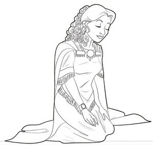 Página para Colorir Página para Colorir da Rainha Ester Grátis