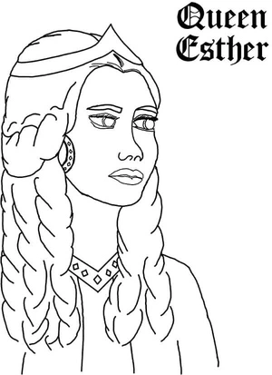 Página para Colorir Imagem da Rainha Ester