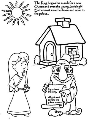 Página para Colorir Página para Colorir de Esther para Imprimir