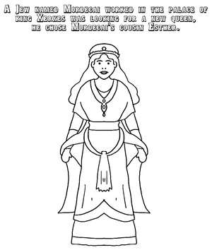 Página para Colorir Página para Colorir da Rainha Ester para Imprimir