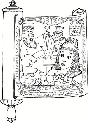 Página para Colorir da Rainha Ester para Imprimir