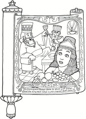Página para Colorir Página para Colorir da Rainha Ester para Imprimir