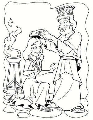 Página para Colorir Rainha Ester e Rei