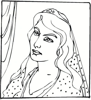 Página para Colorir Desenho Livre da Rainha Esther