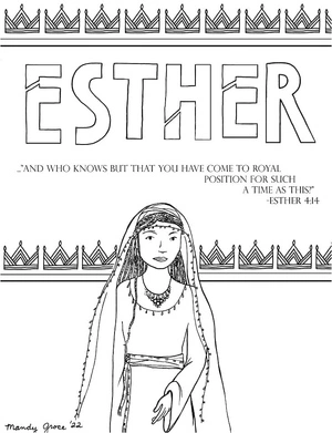 Página para Colorir Rainha Ester