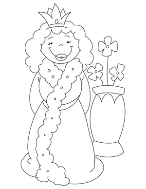 Uma Rainha Colorida de Desenho Animado