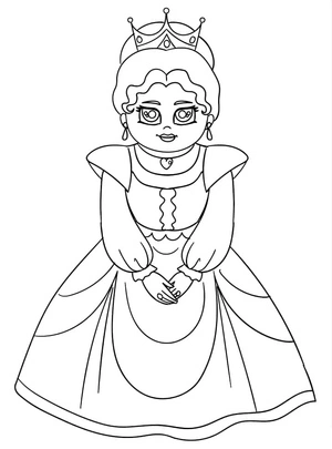 Página para Colorir Uma Rainha Alegre