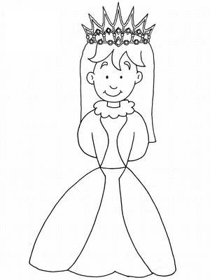 Página para Colorir Rainha Sorridente Adorável