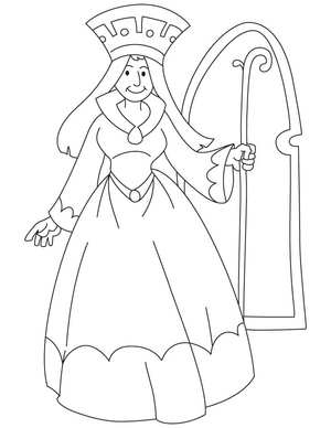 Página para Colorir de uma Rainha Real