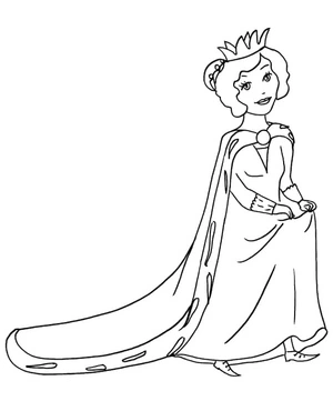 Página para Colorir Ilustração de uma Rainha