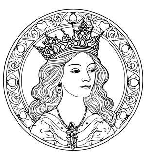 Página para Colorir Imagem de uma Rainha