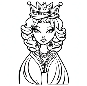 Página para Colorir Ilustração da Rainha