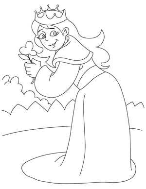 Página para Colorir Elegância da Rainha