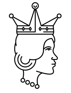 Página para Colorir Rainha Simples